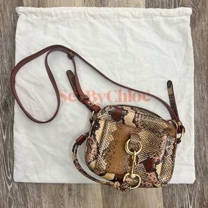 See by Chloe snake red purse crossbody